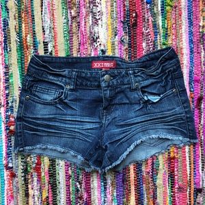 Forever 21 Distressed Stretchy Denim Shorts